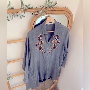 Zara Shirt Dress with embroidery 🍂